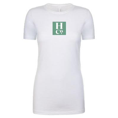 Women's H Co. Green Icon White Crew