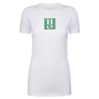Women's H Co. Green Icon White Crew