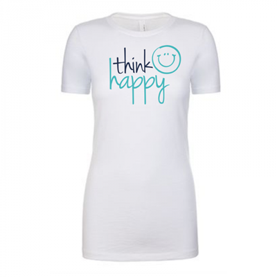 Women's Think Happy White Shirt