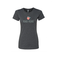 Women's Peach, Please Charcoal Crew