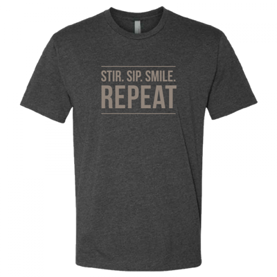 Men's Stir, Sip, Smile, Repeat Charcoal Crew