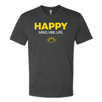 Mens Happy Vibe, Mind, Life Charcoal Crew