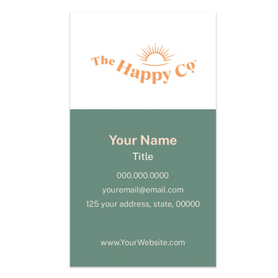 The Happy Co Business Card - Happy Co - Stacked - White/Green