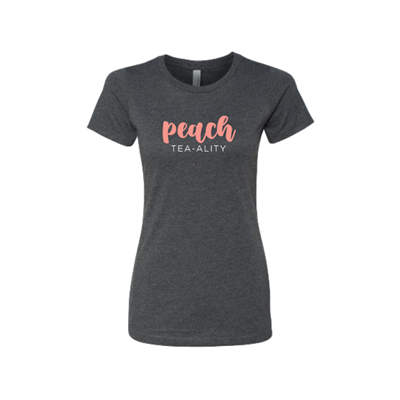 Women's Peach Tea-allity Charcoal Crew