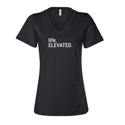 Women's Life Elevated Black V Neck