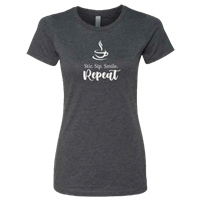 Women's Stir, Sip, Smile, Repeat Charcoal Crew