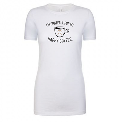 Women's Happy Coffee White Crew