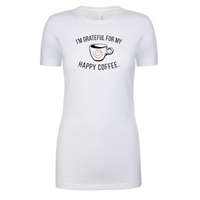 Women's Happy Coffee White Crew