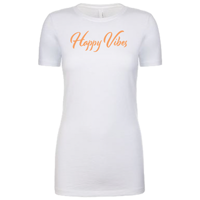 Women's Happy Vibes White Crew