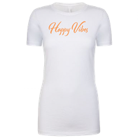 Women's Happy Vibes White Crew