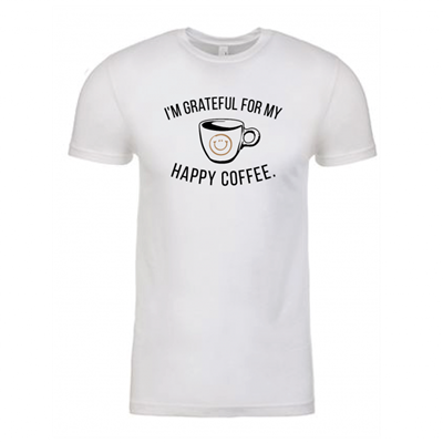 Unisex Happy Coffee White Crew