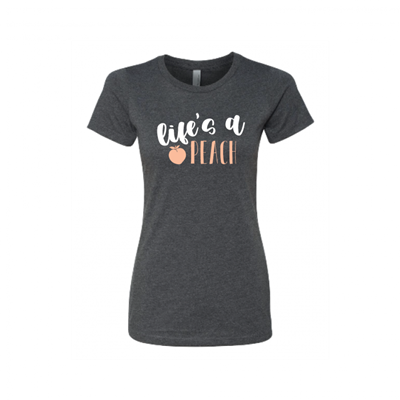 Women's Life's a Peach Charcoal Crew