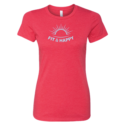 Women's Fit & Happy Red Crew