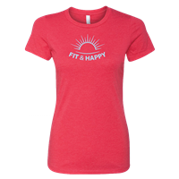 Women's Fit & Happy Red Crew