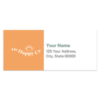 Happy Co Mailing Label on Orange/White