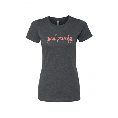 Women's Just Peachy Charcoal Crew Cursive