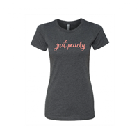 Women's Just Peachy Charcoal Crew Cursive