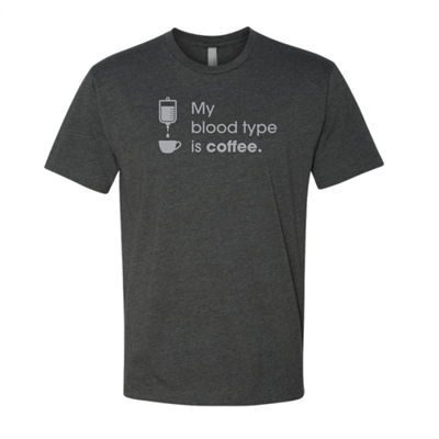 Men's My Blood Type is Coffee Charcoal Shirt