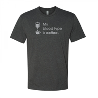 Men's My Blood Type is Coffee Charcoal Shirt