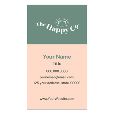 The Happy Co Business Card - Happy Co - Stacked - Green/Orange