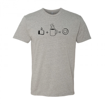 Men's Like Plus Coffee Equals Happy Gray Crew