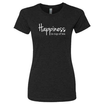 Women's Happiness is Cup of Tea Black Crew