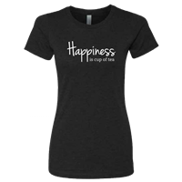Women's Happiness is Cup of Tea Black Crew