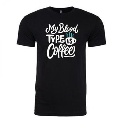 Men's My Blood Type is Coffee Black Shirt