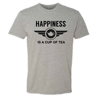 Men's Happiness is a Cup of Tea Gray Crew