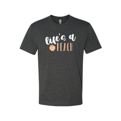 Unisex Life's a Peach Charcoal Crew