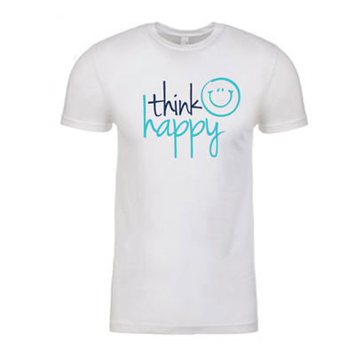 Unisex Think Happy White Crew