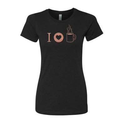 Women's I Heart Coffee Black Crew