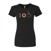 Women's I Heart Coffee Black Crew